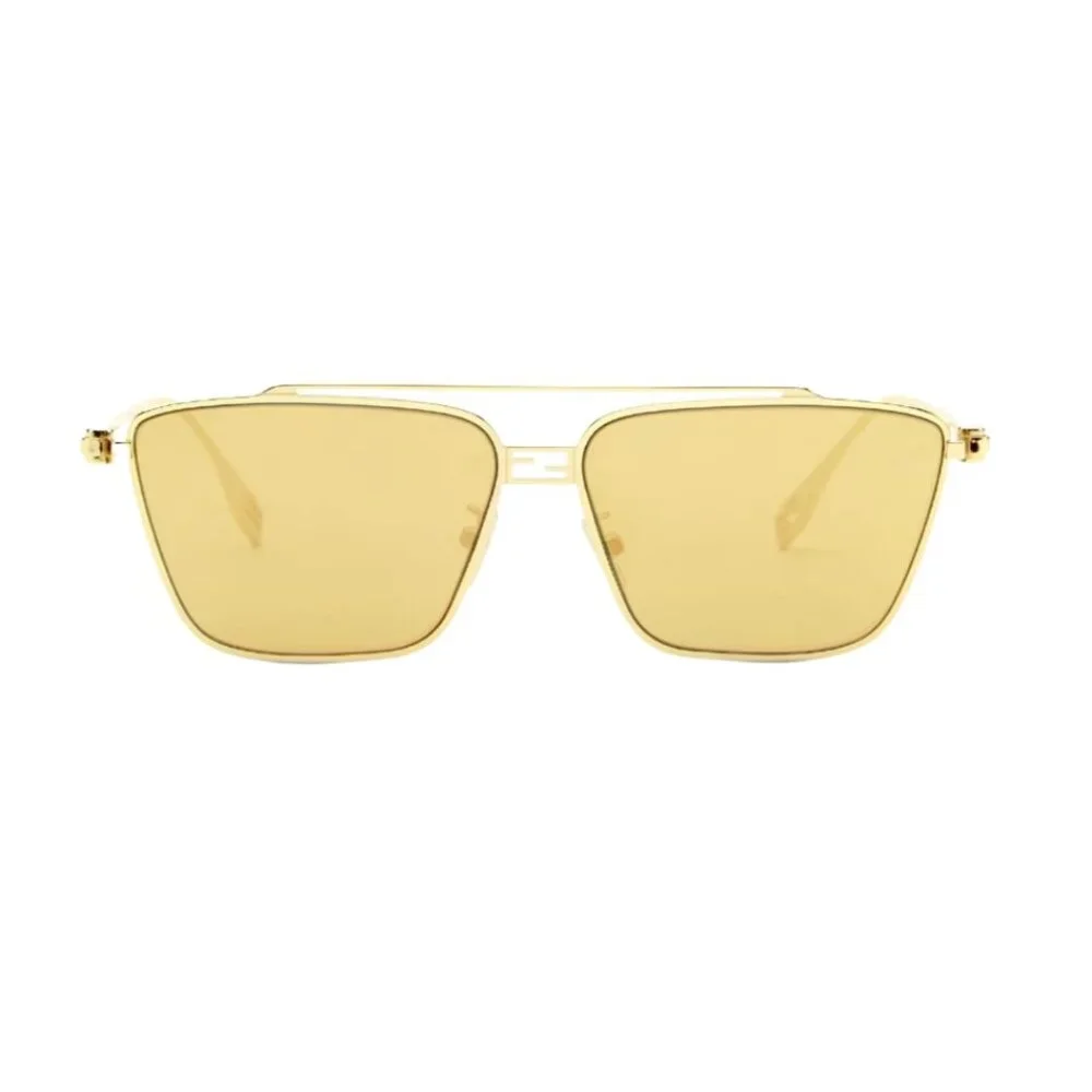 Authentic Fendi Baguette FE40110U Aviator Sunglasses in Gold - Picture 4 of 7